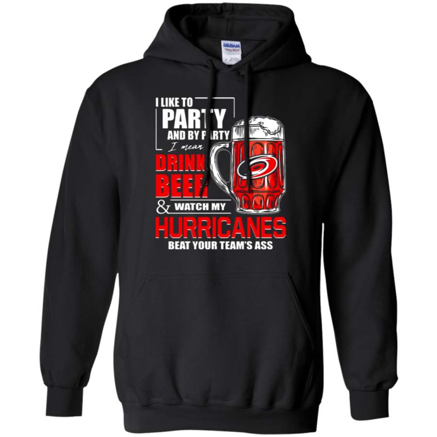 AGR I Like To Drink Beer & Watch My Carolina Hurricanes Ice Hockey Hoodie