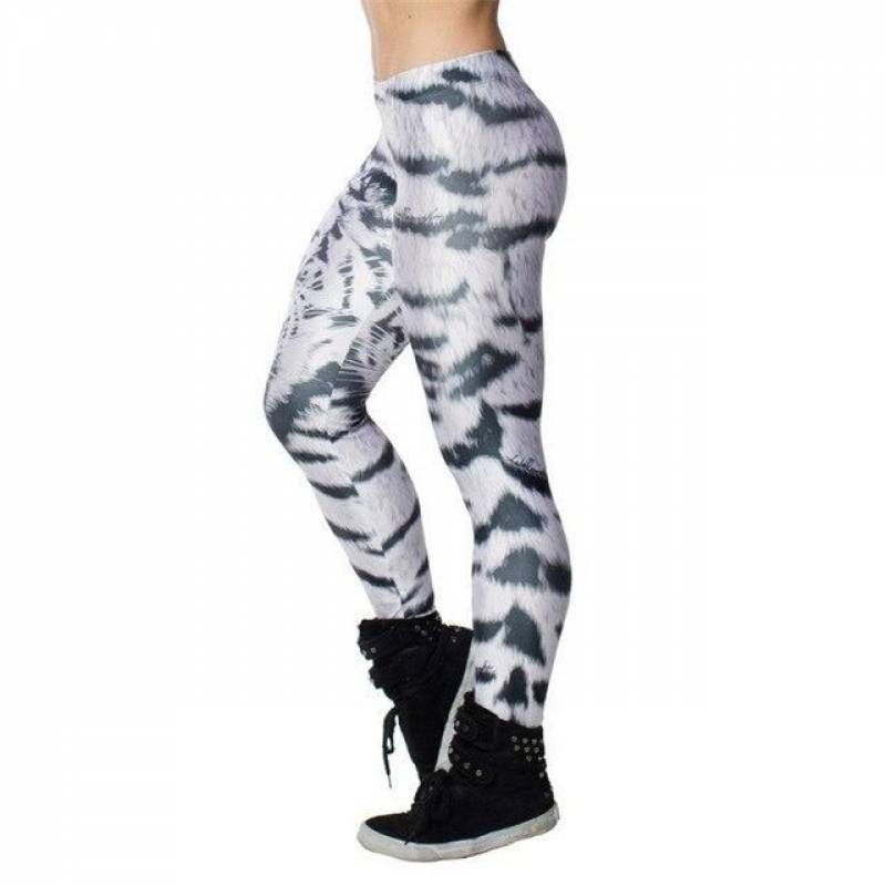 Women Leggings Leggins Tiger Head Pantalones Printed Legging Woman Milk Wire Trousers Leguin K138