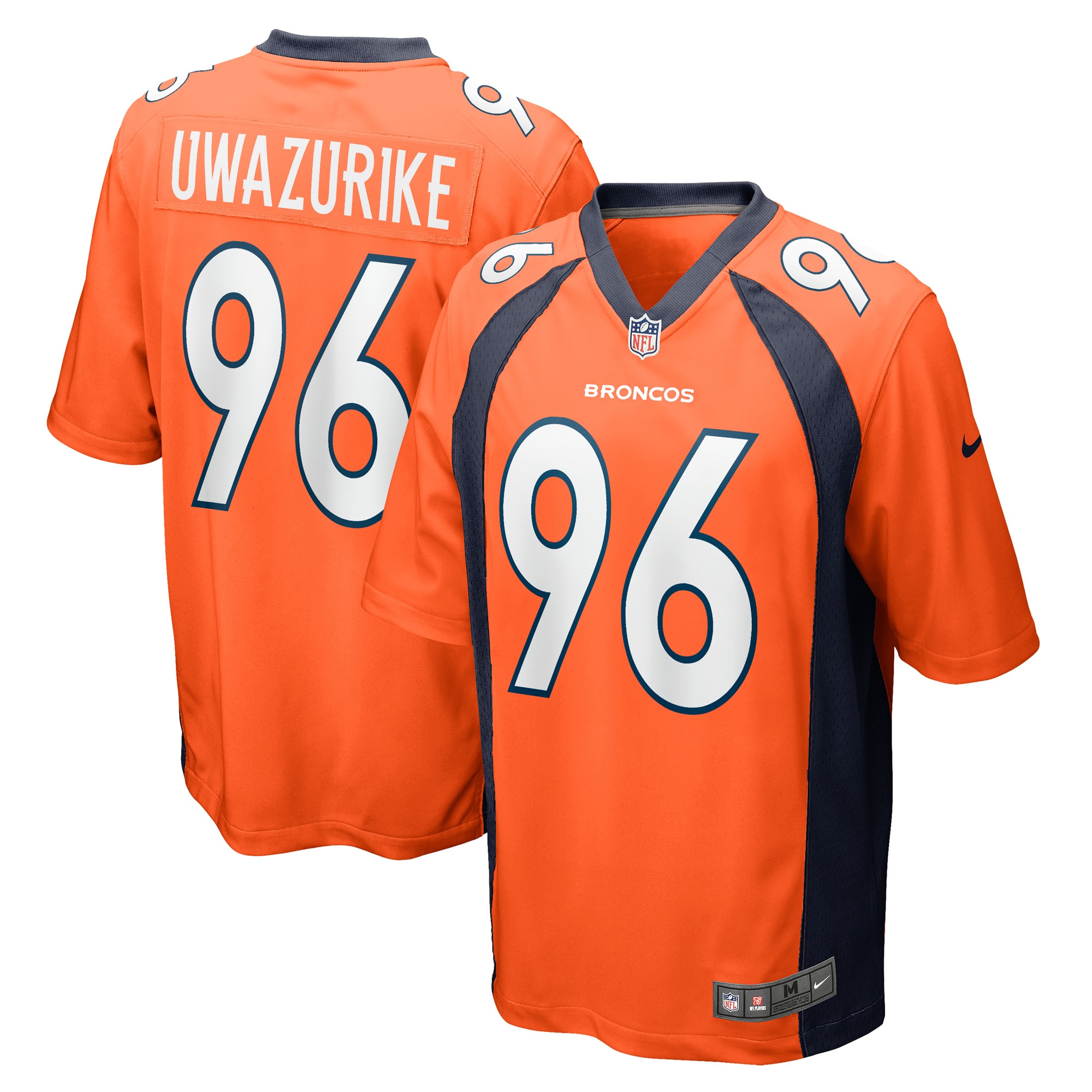 Eyioma Uwazurike Denver Broncos Game Player Jersey – Orange