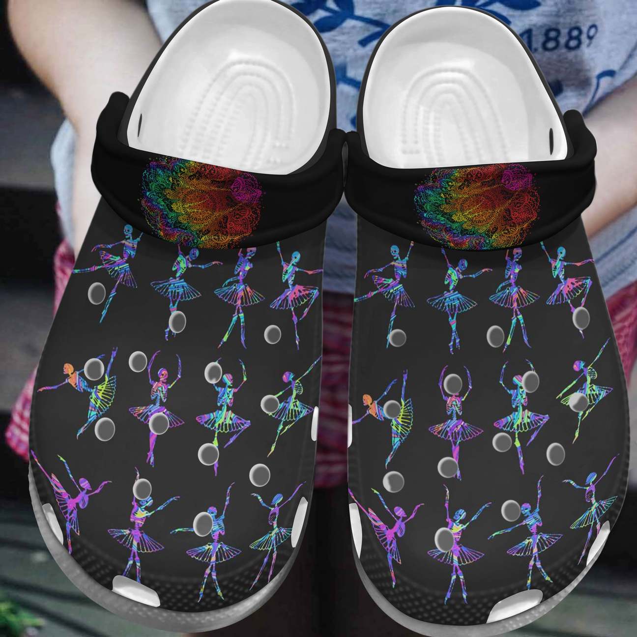 Ballet Personalized Clog, Custom Name, Text, Color, Number Fashion Style For Women, Men, Kid, Print 3D Colorful Skull