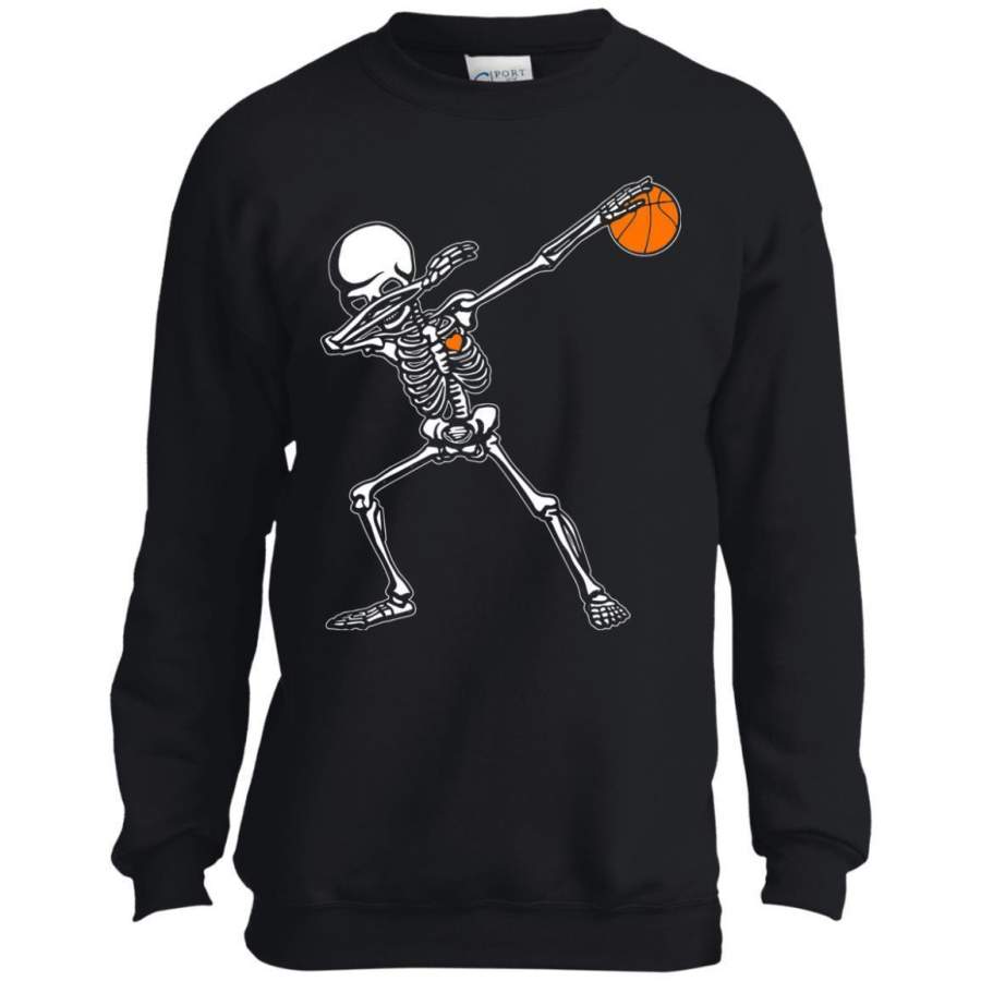 Halloween Dabbing Skeleton Basketball Funny Dab Dance Youth LS shirt/Sweatshirt/Hoodie