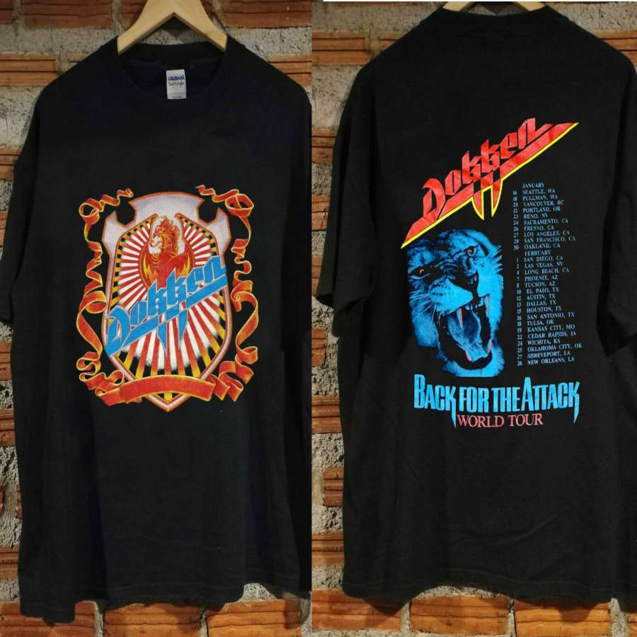 Vtg 2020 Dokken Back for The Attack Tour T-Shirt