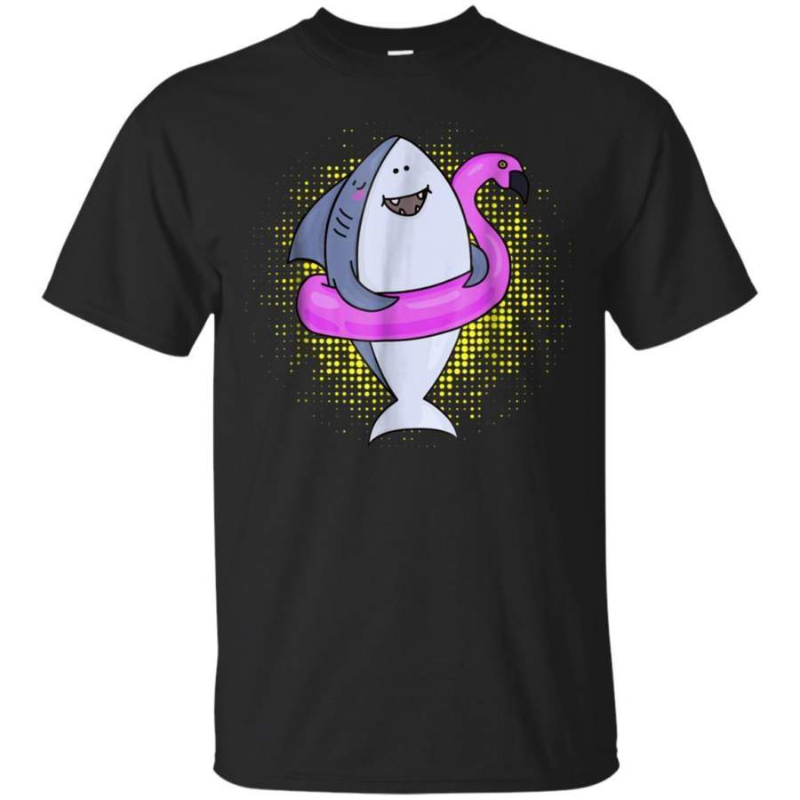 AGR Pool Party Flamingo Float Funny Shark Shirt Jaq T-shirt