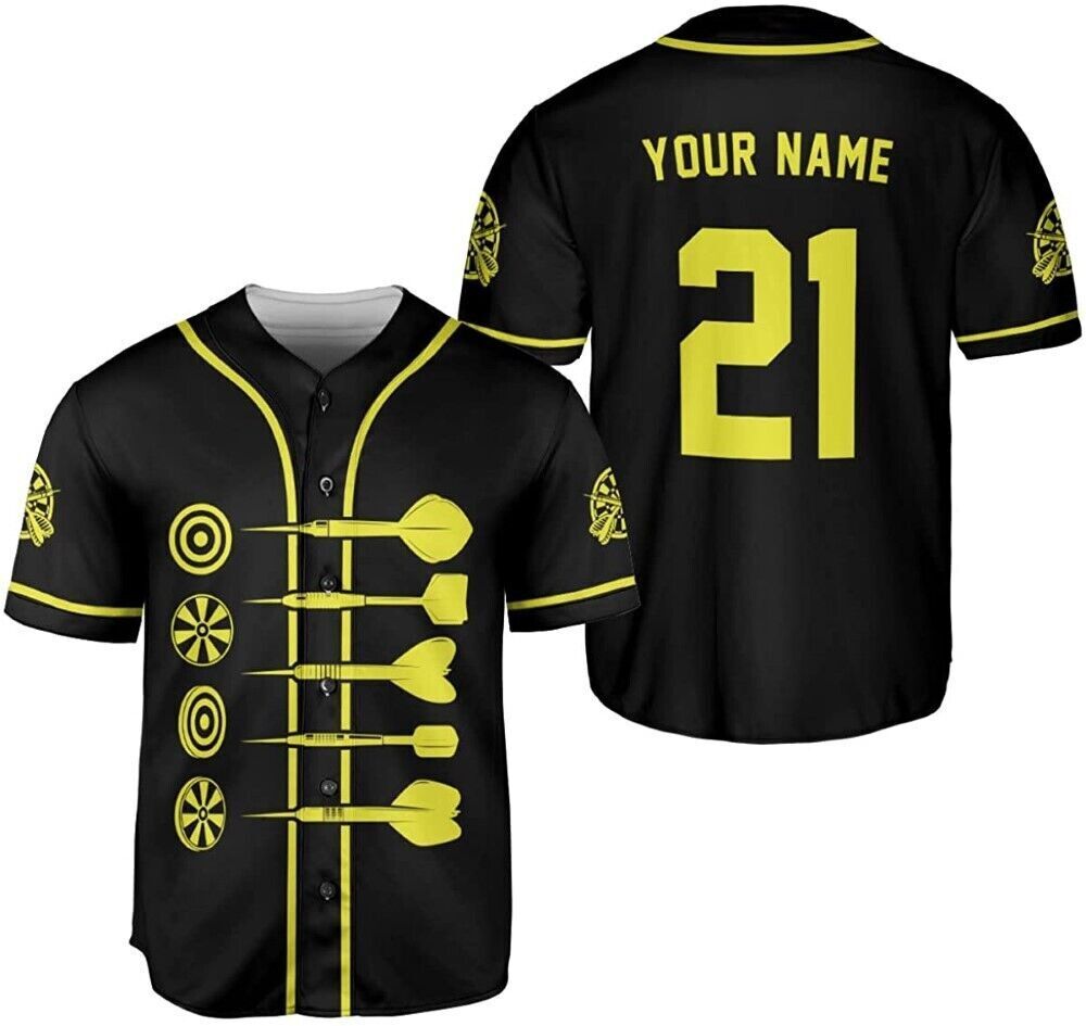 Personalized Name Dart Baseball Jersey, Dart Shirt Baseball Jersey For Men Women