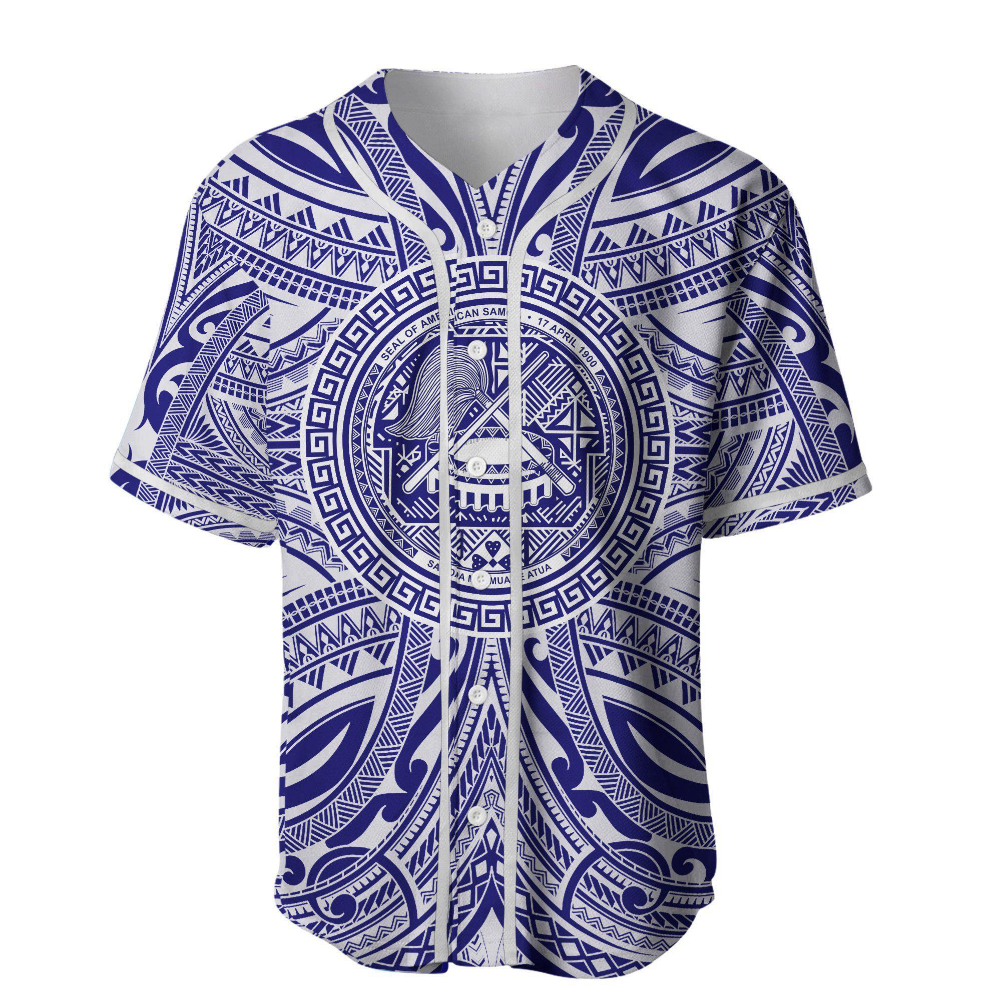 American Samoa Polynesian with pattern and Flag Color Baseball Jersey Shirt