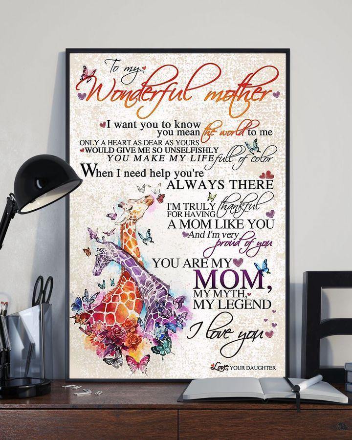 Birthday Gift For Mom With Meaningful Words You’Re My Mom My Myth –  Gift For Mother’S Day, Gift For Family For Home Decor Wall Art Canvasx