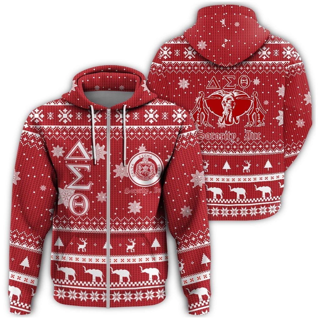 Sorority Hoodie – Christmas Delta Sigma Theta Sorority Inc Zip Hoodie