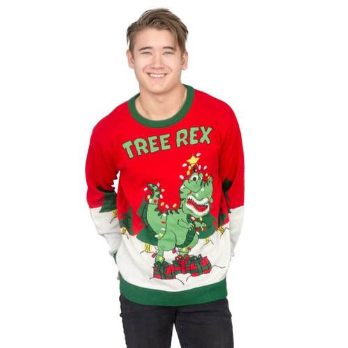 Tree Rex Light Up T-Rex Ugly Christmas Sweater 2021 For Women Men Couple Family Funny Cute Plus Size