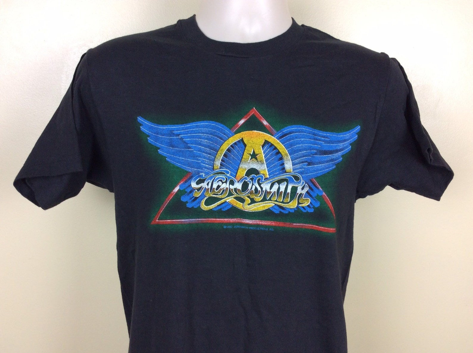 Vtg 1982 Aerosmith Concert T Shirt Black Ml 80S Screen Stars Classic Rock Band