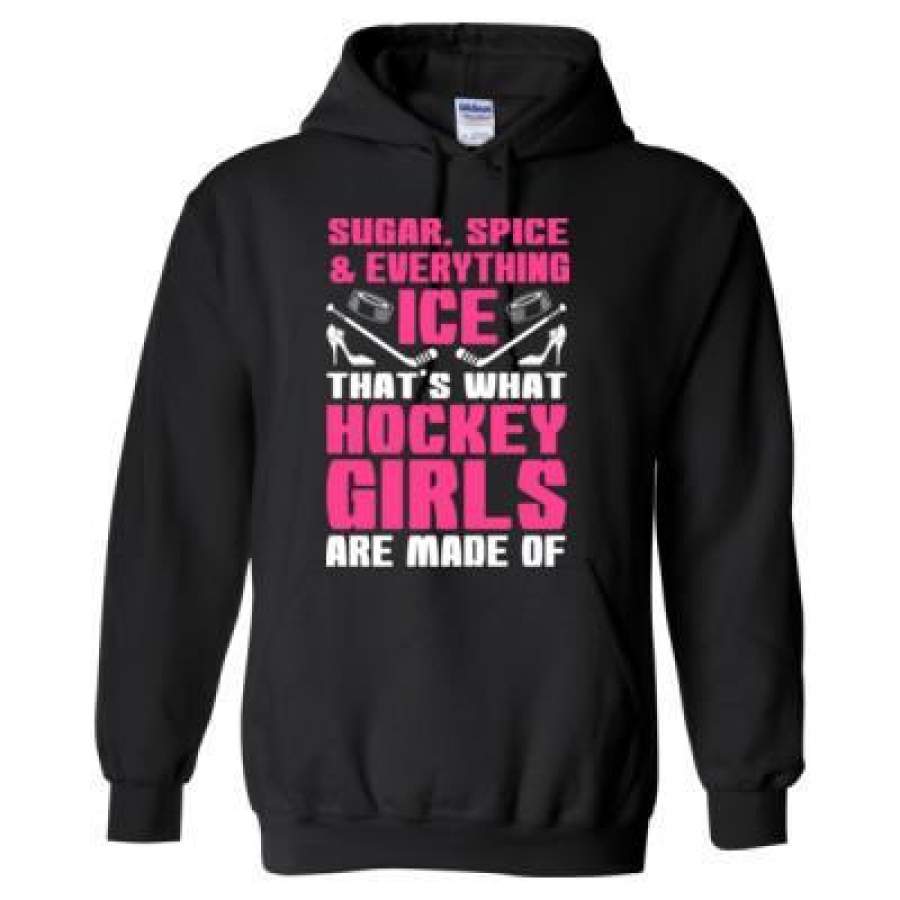 AGR Sugar Spice & Everything Ice Thats What Ice Hockey Girl Are Made Of – Heavy Blend™ Hooded Sweatshirt