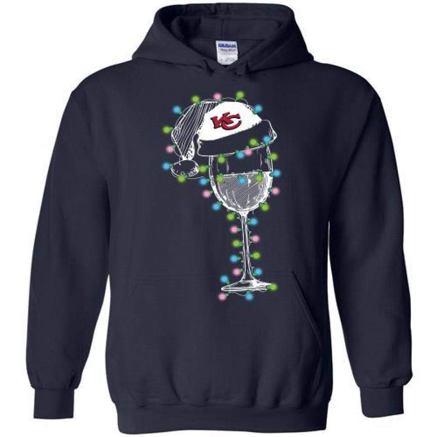 Kansas City Chiefs wine glass light christmas Hoodie