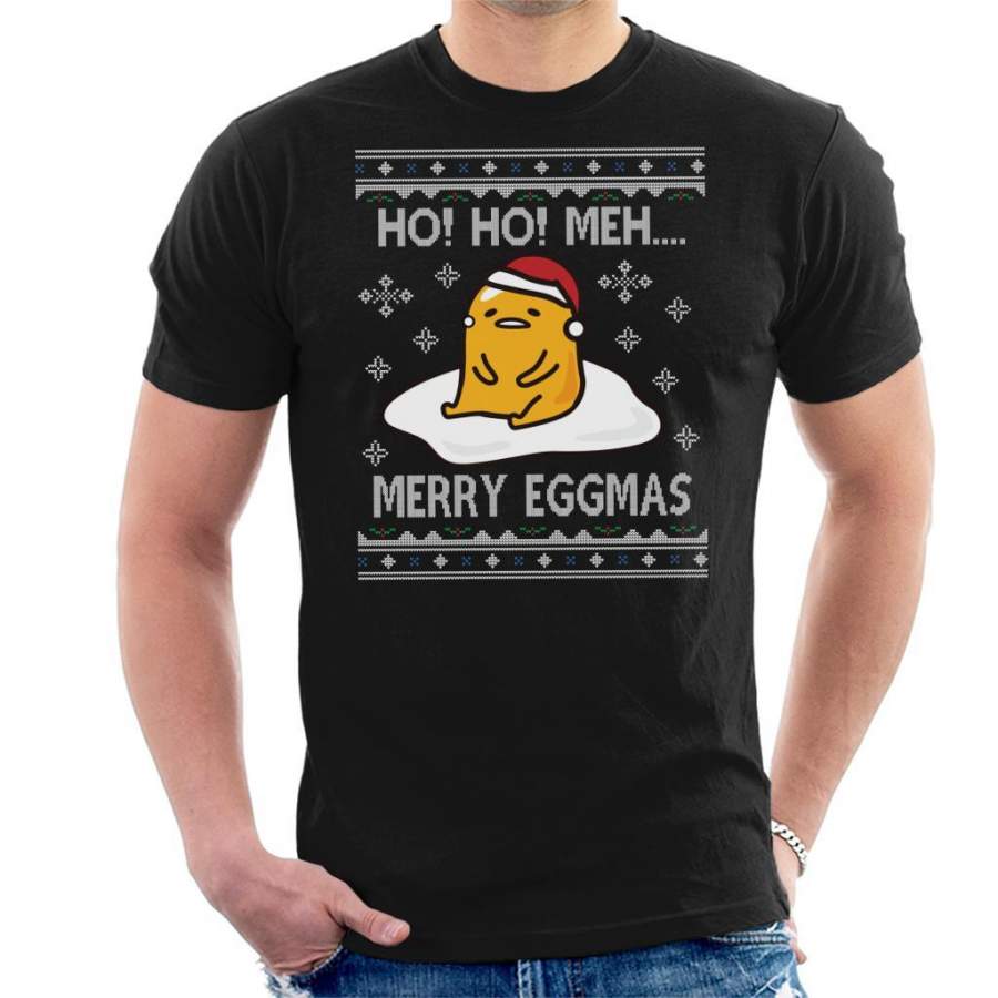 Gudetama Ho Ho Meh Christmas Knit Men’s T-Shirt