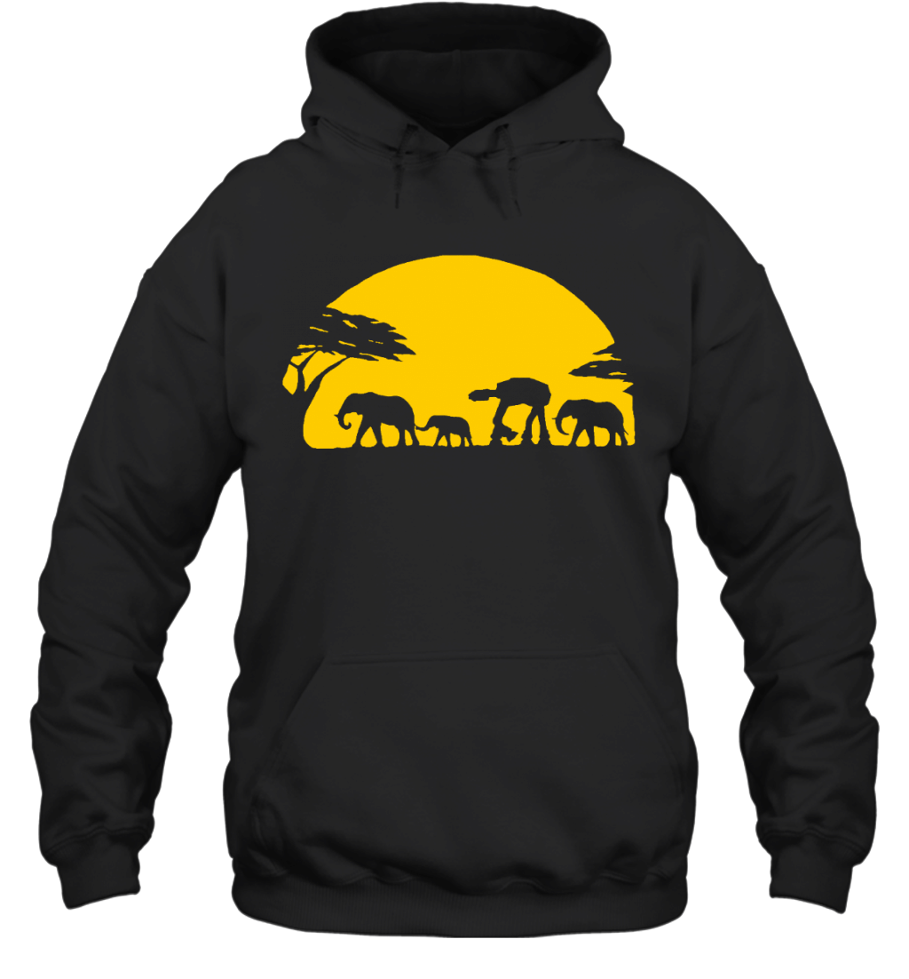 Womens Elephants And Imperial Walker Across African Safari Tri Blend Hoodie