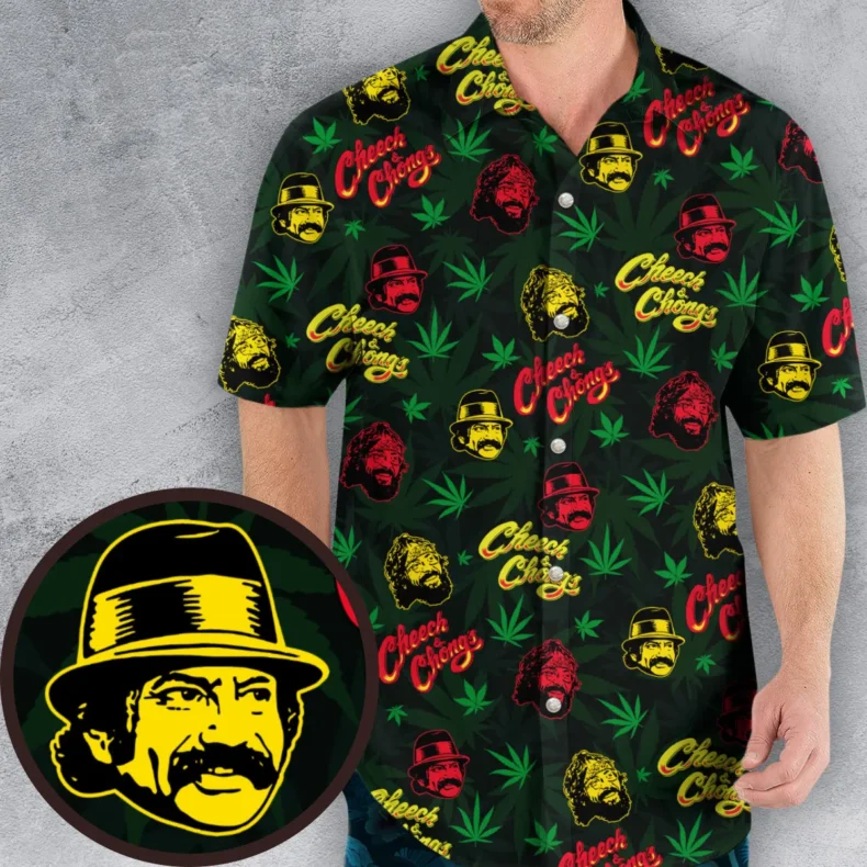 Cheech & Chong Pattern Hawaiian Shirt