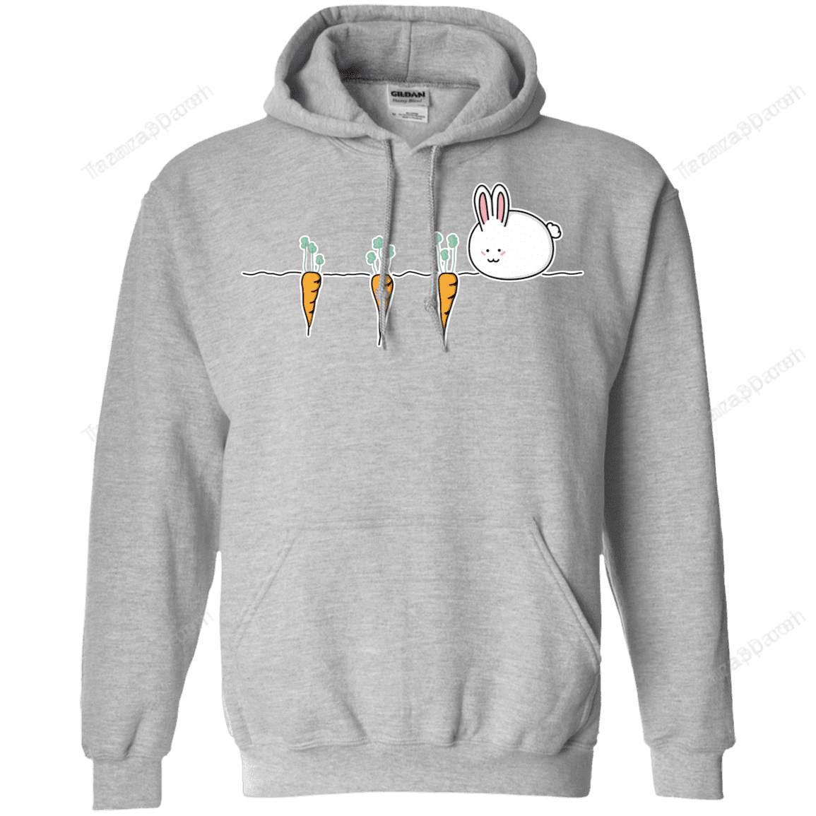 Kawaii Rabbit And Carrots Pullover Hoodie