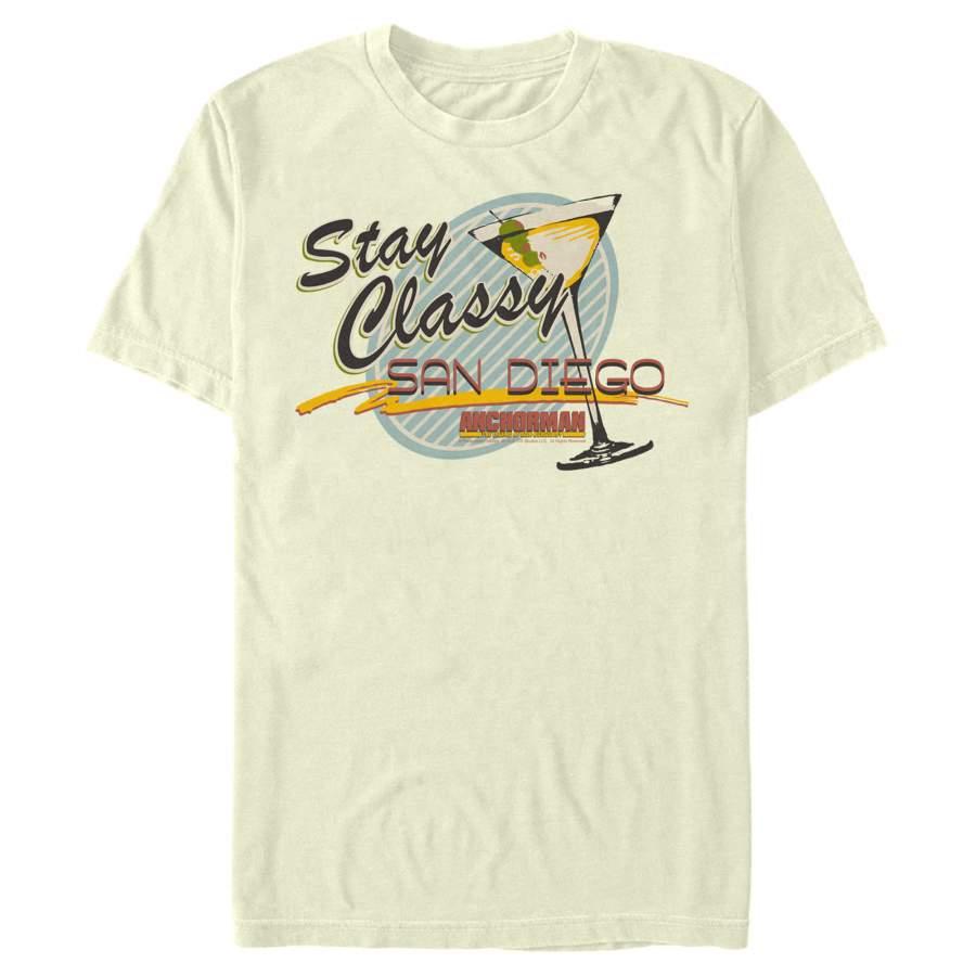 Anchorman Men’s Stay Classy San Diego Martini  T Shirt