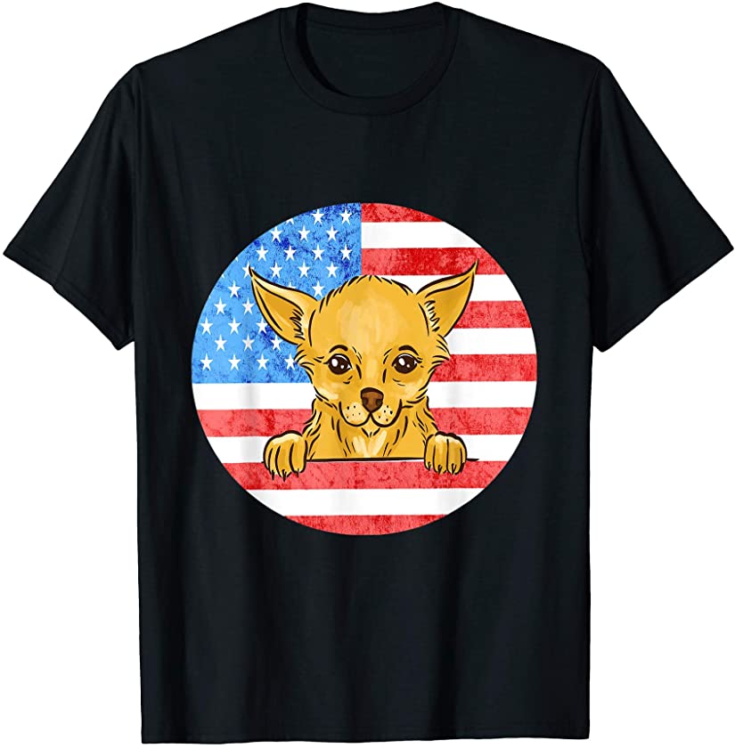 Chihuahua Dog Lover American Flag Chi Dog Owner Puppy Breed T-Shirt