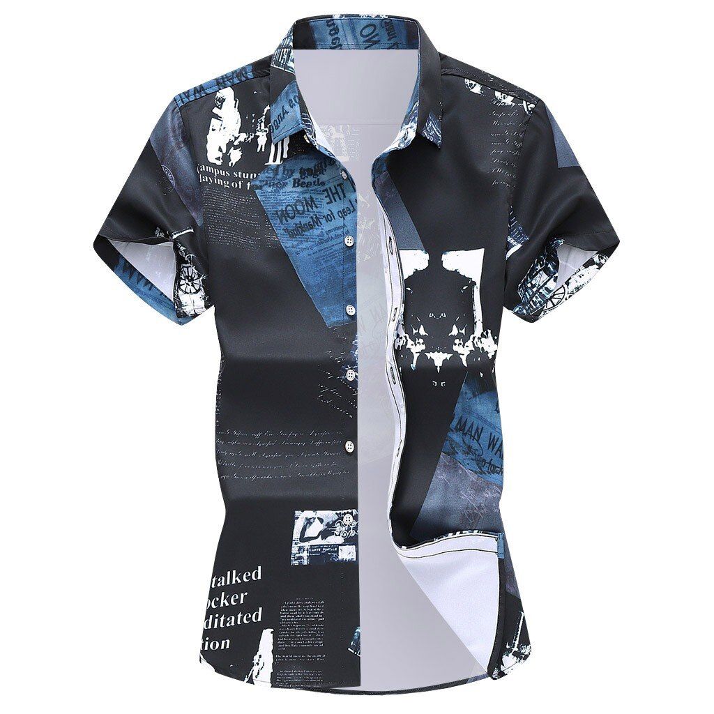 Casual Short Sleeve Print Shirt Hawaiian Shirt Loose