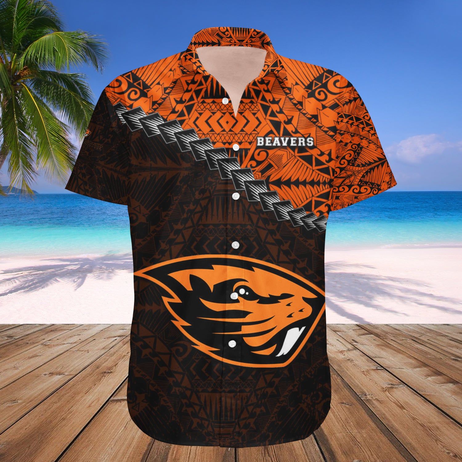 Oregon State Beavers Hawaii Shirt Grunge Polynesian Tattoo – NCAA