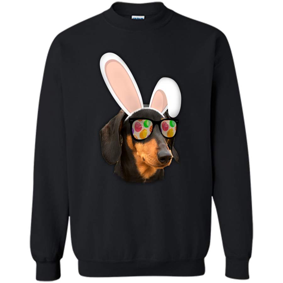 Dachshund Easter Bunny shirt Printed Crewneck Pullover Sweatshirt 8 oz