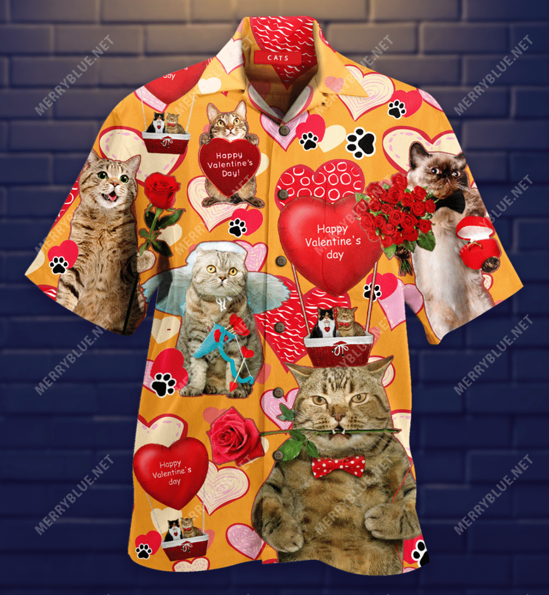 Cover Your Body With Amazing Cats Happy Valentines Day Hawaii Shirt Ha22551