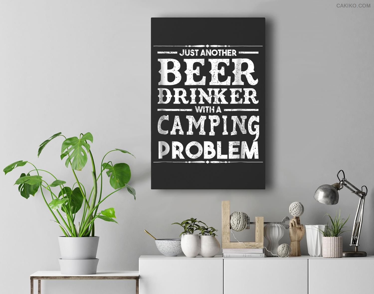 Funny Just Another Beer Drinker With Camping Problem Premium  Canvas