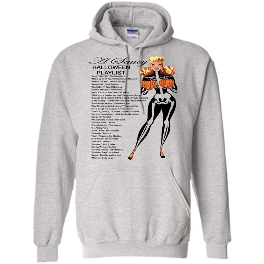 A Saucy Halloween Playlist, Halloween Love Songs – Gildan Heavy Blend Hoodie