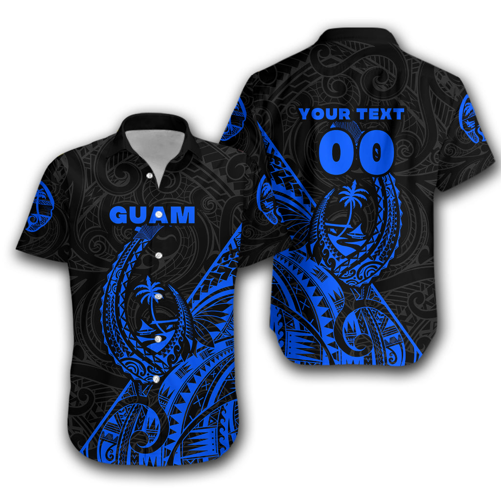 (Custom Personalised) Guam Rugby Hawaiian Shirt Polynesian Patterns Style – Blue Lt16