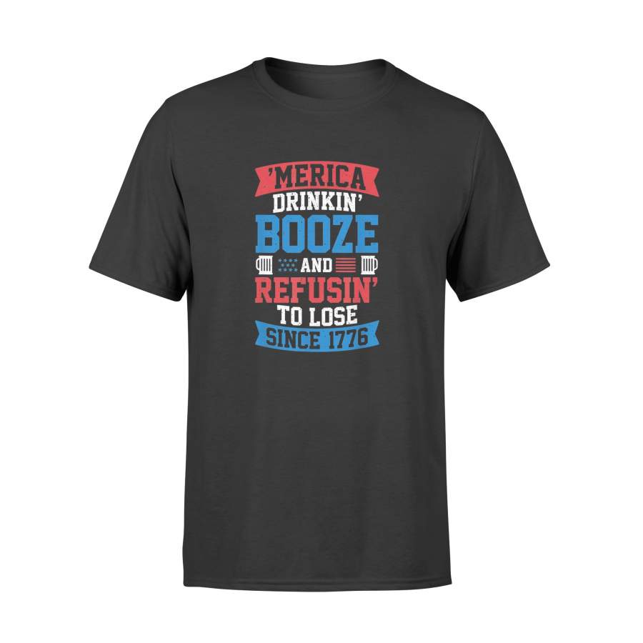 American Murica Beer Drinking Shirt for 4th of July T-Shirt – Standard T-shirt