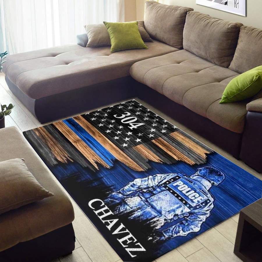 Half Flag – Police Officer Suit – Personalized Rug