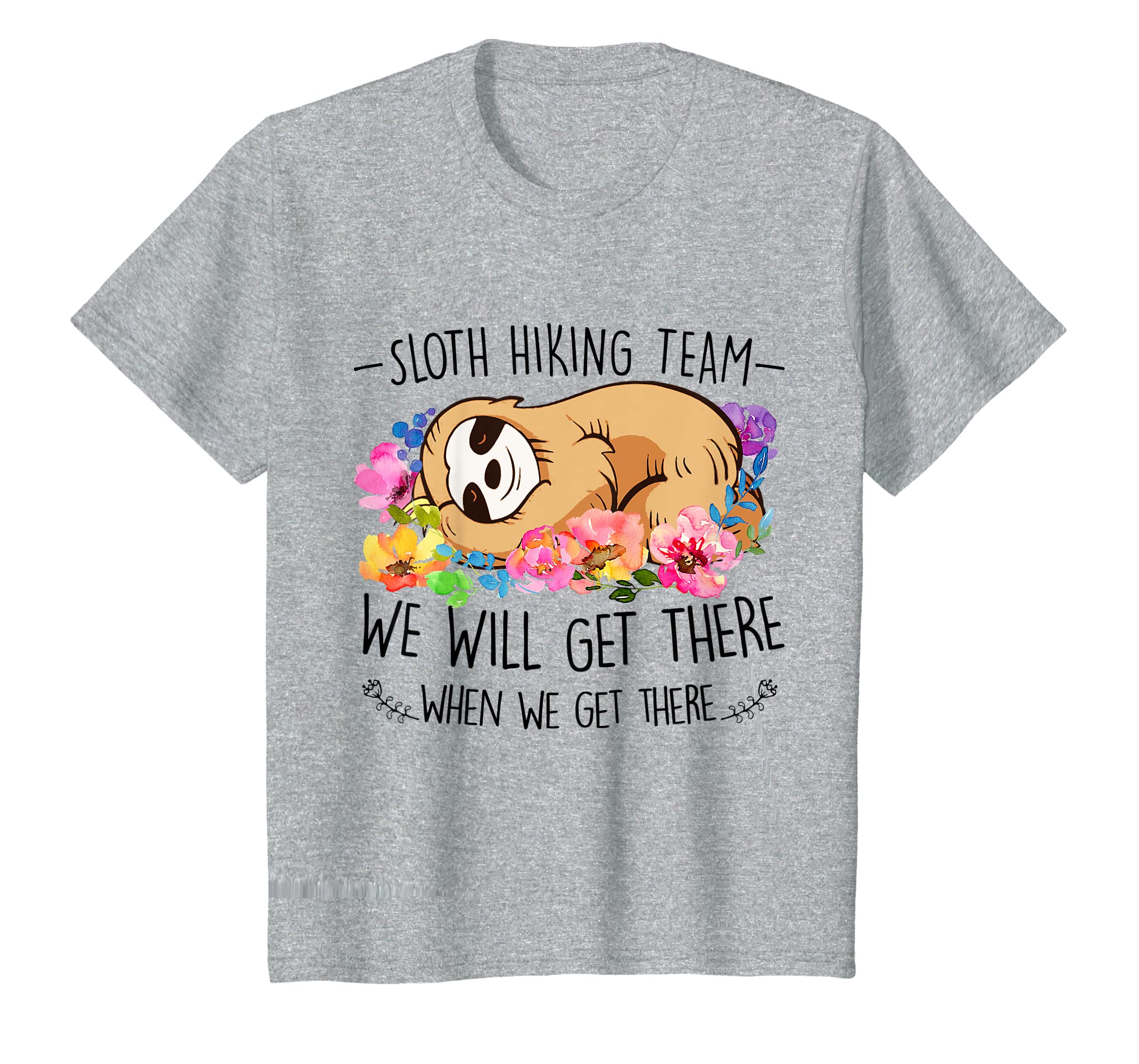 Sloth Hiking Team Tshirt Gift Mothers Day Funny Flower Women