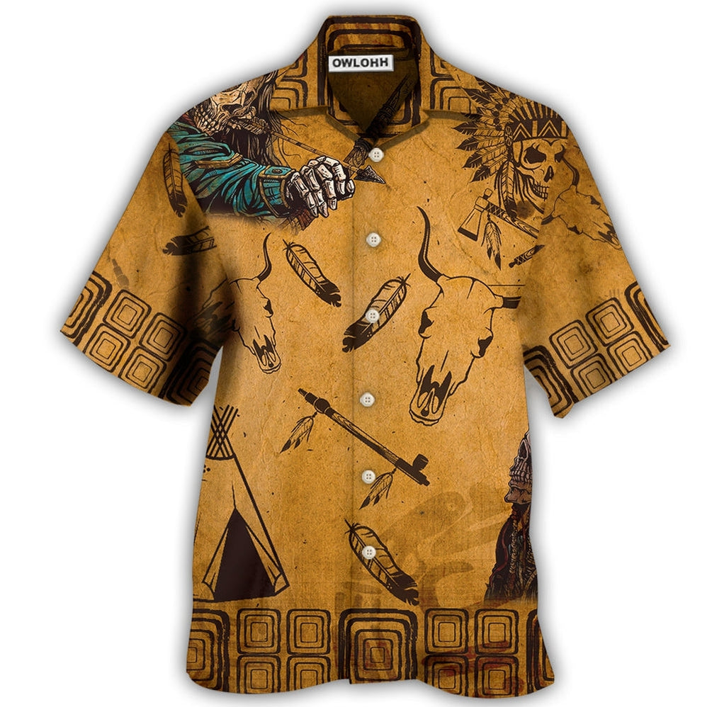 Native Skull War Vintage Hawaii Shirt Ha56044