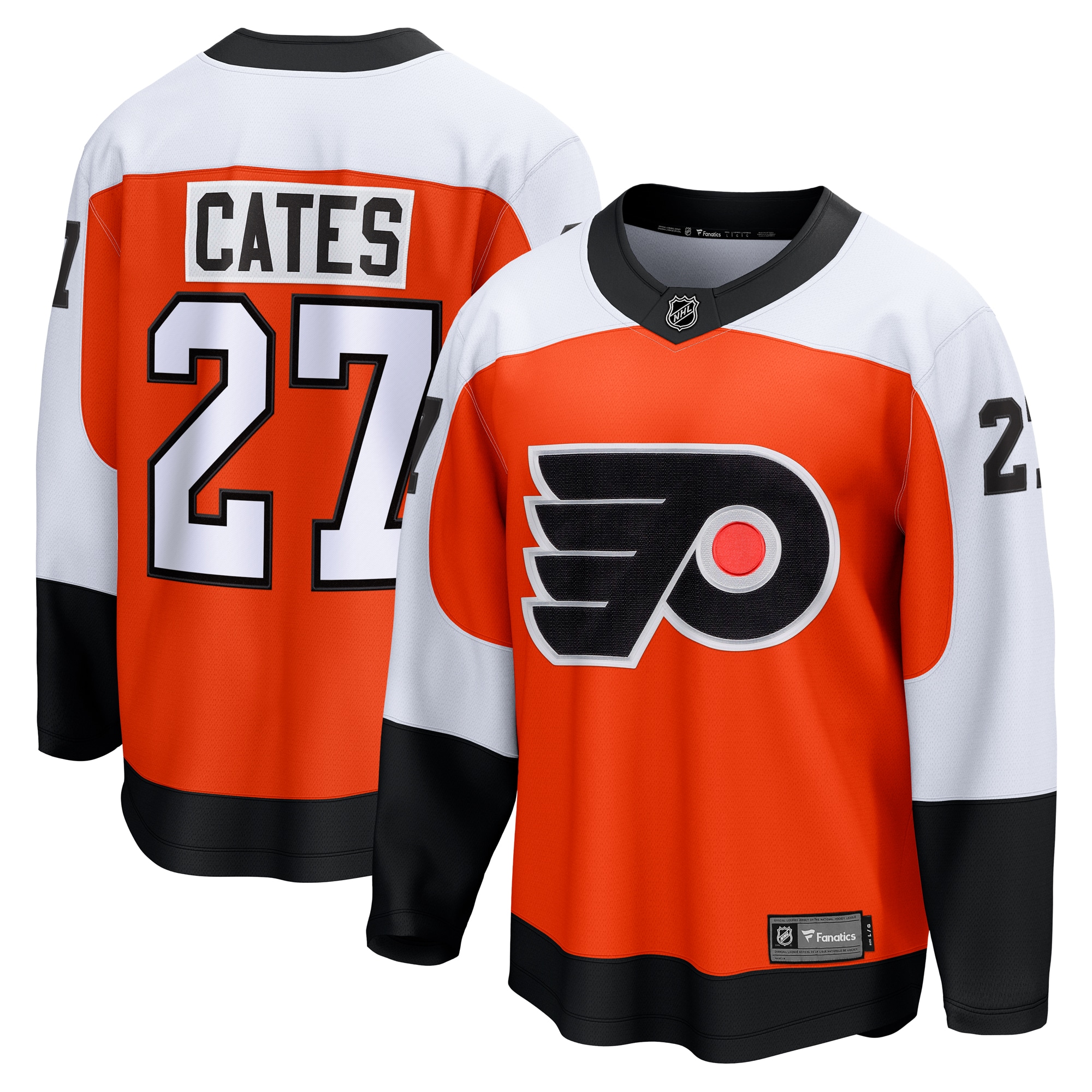 Men's Philadelphia Flyers Noah Cates Orange Home Breakaway Jersey