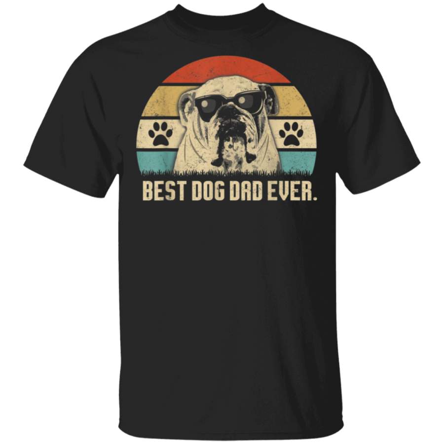 Mens Vintage Best English Bulldog DAD Ever shirt Fathers Day Gift