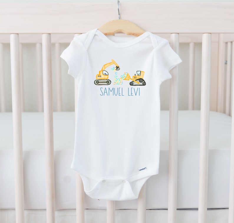 Construction Easter Onesie®, Baby Boy Bunny Onesie®, Personalized Onesie®, First Easter Gift, Toddler Kids Easter Egg Shirt