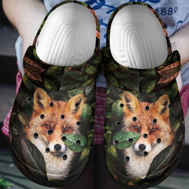 Fox Green Forest Gift For Lover Rubber clog Shoes Comfy Footwear