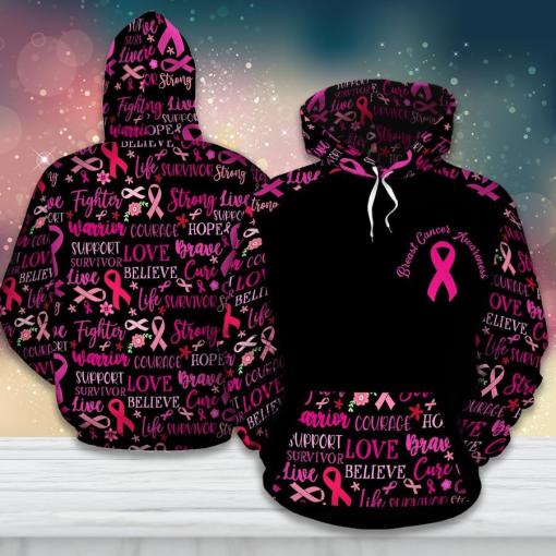 Breast Cancer Awareness Wordy Breast Cancer 3D Clothes