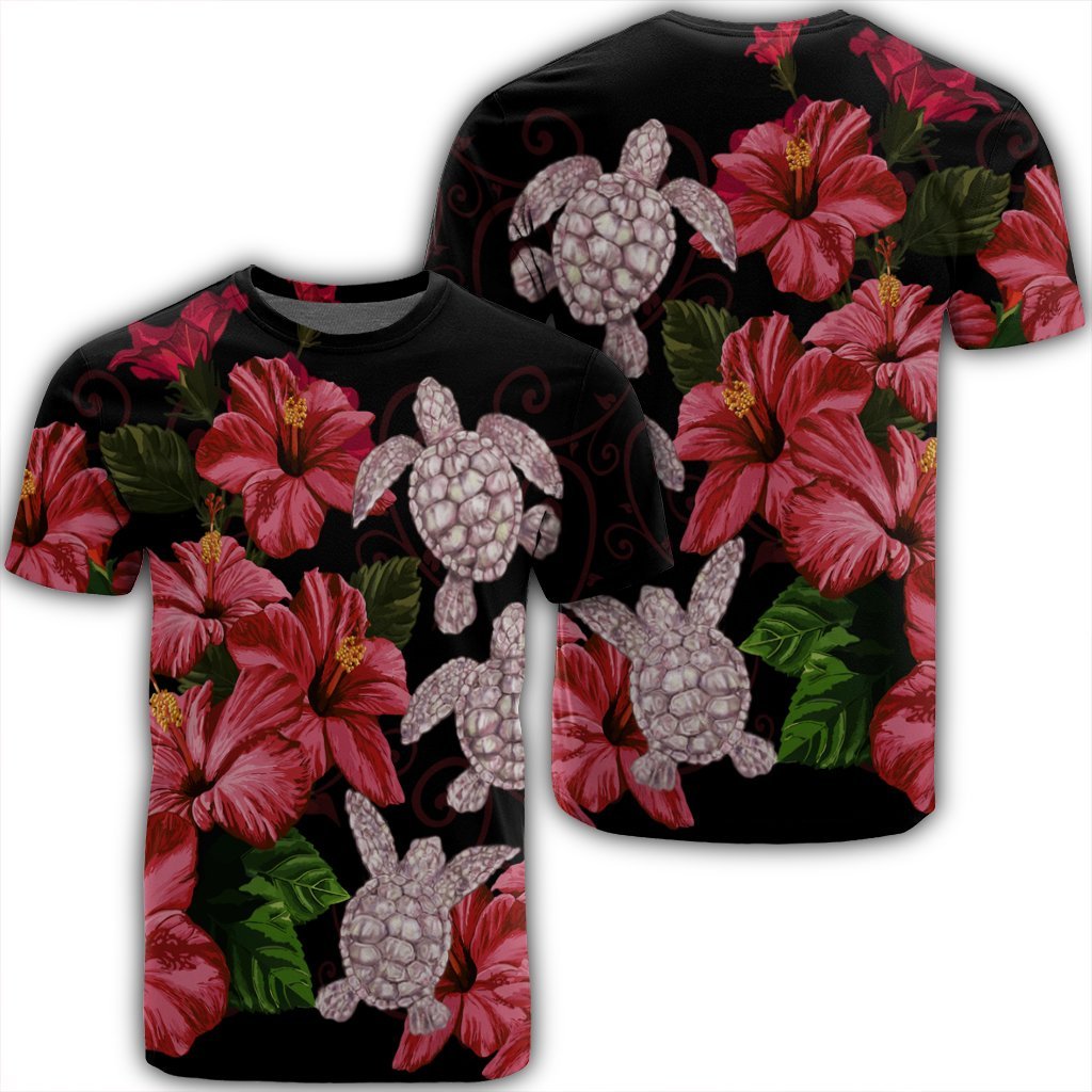 Hawaiian Red Hibiscus Turtle Ah Ray Style Ha24919