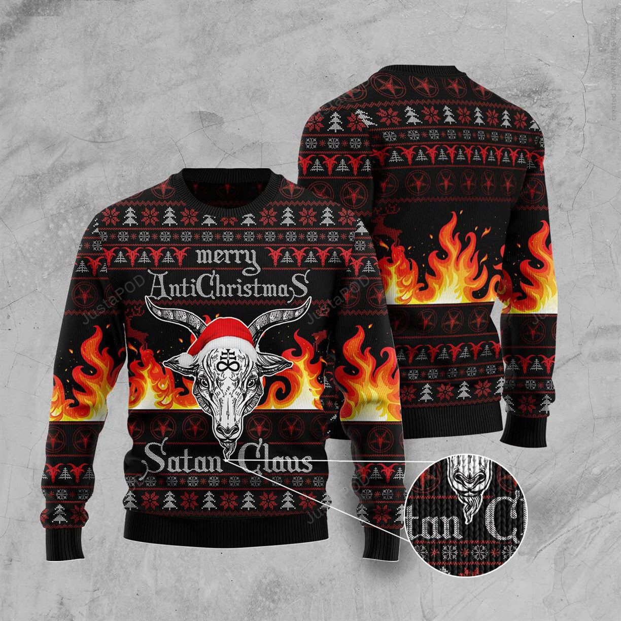 Satan Claus Merry Christmas Hail Satanic Ugly Sweater T-Shirt