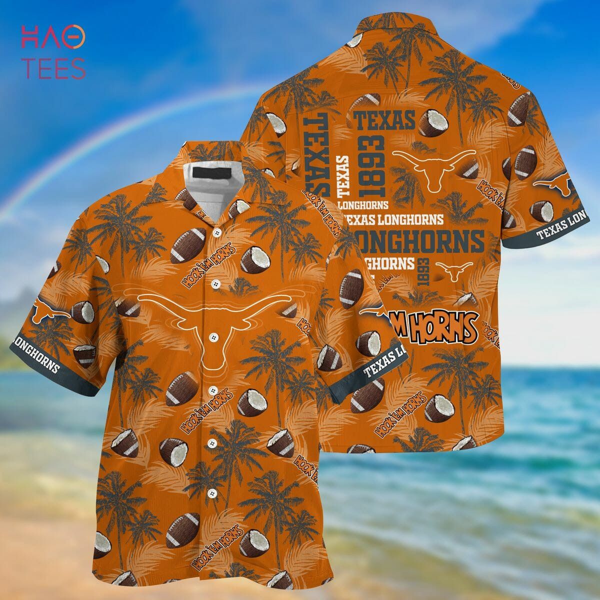 NCCA Texas Longhorns Coconut Orange Hawaiian Shirt Gift For Fans