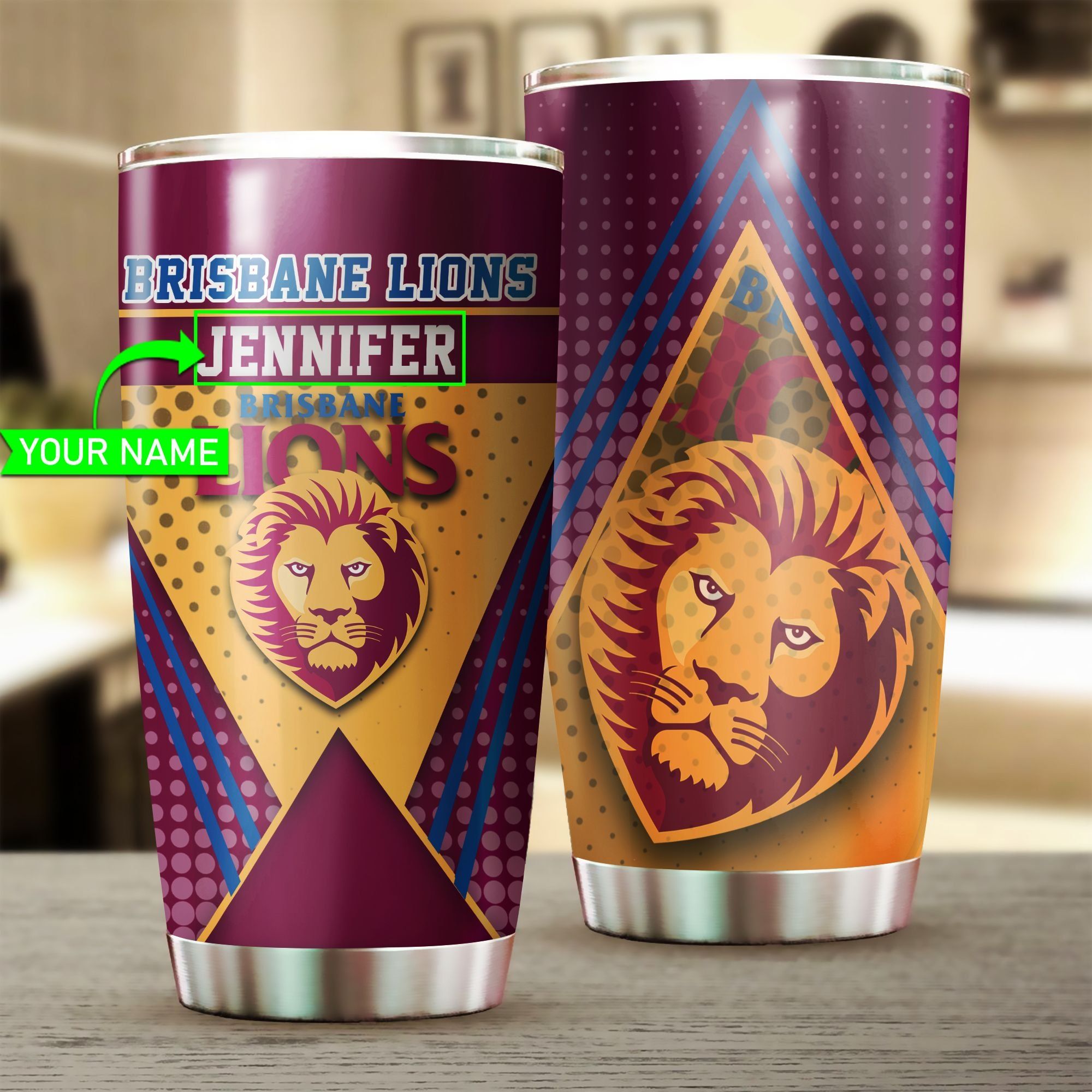 TT02 Brisbane Lions Stainless Steel Tumbler