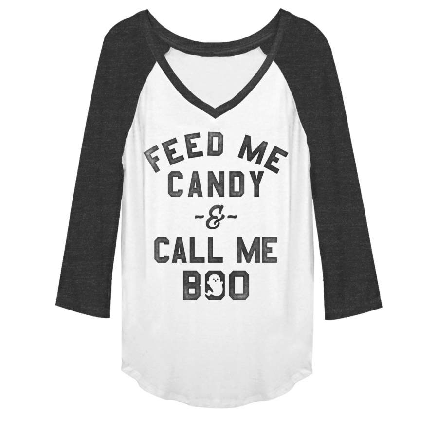 CHIN UP Junior’s Halloween Call Me Boo Baseball Tee