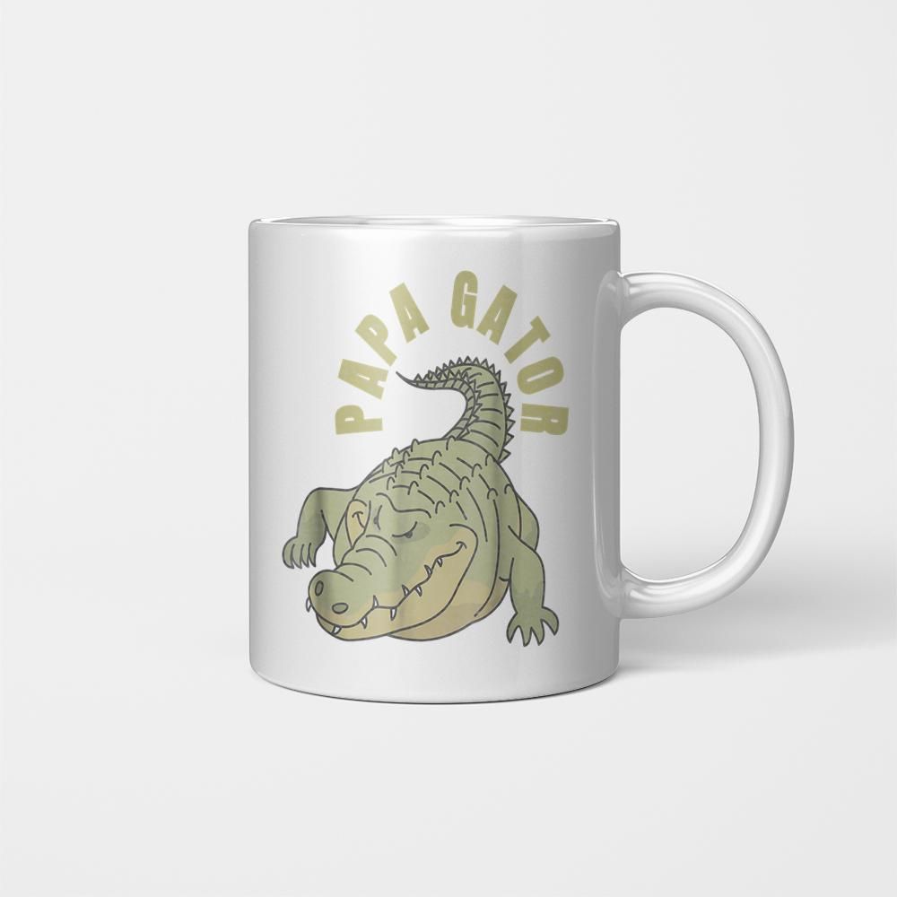 Vintage Papa Gator Alligators Father’s Day Mug Ceramic White 11oz 15oz