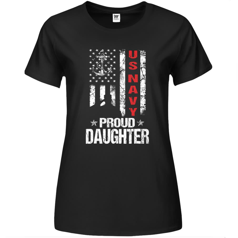 Us Navy Proud Daughter Veteran Premium Womens Tshirts