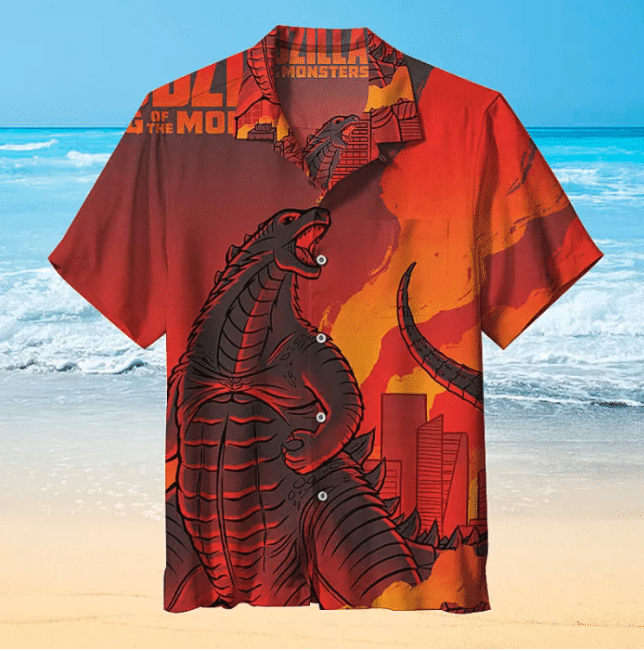 Godzilla For Man And Woman Print Short Sleeve Hawaii Shirt Ha5242