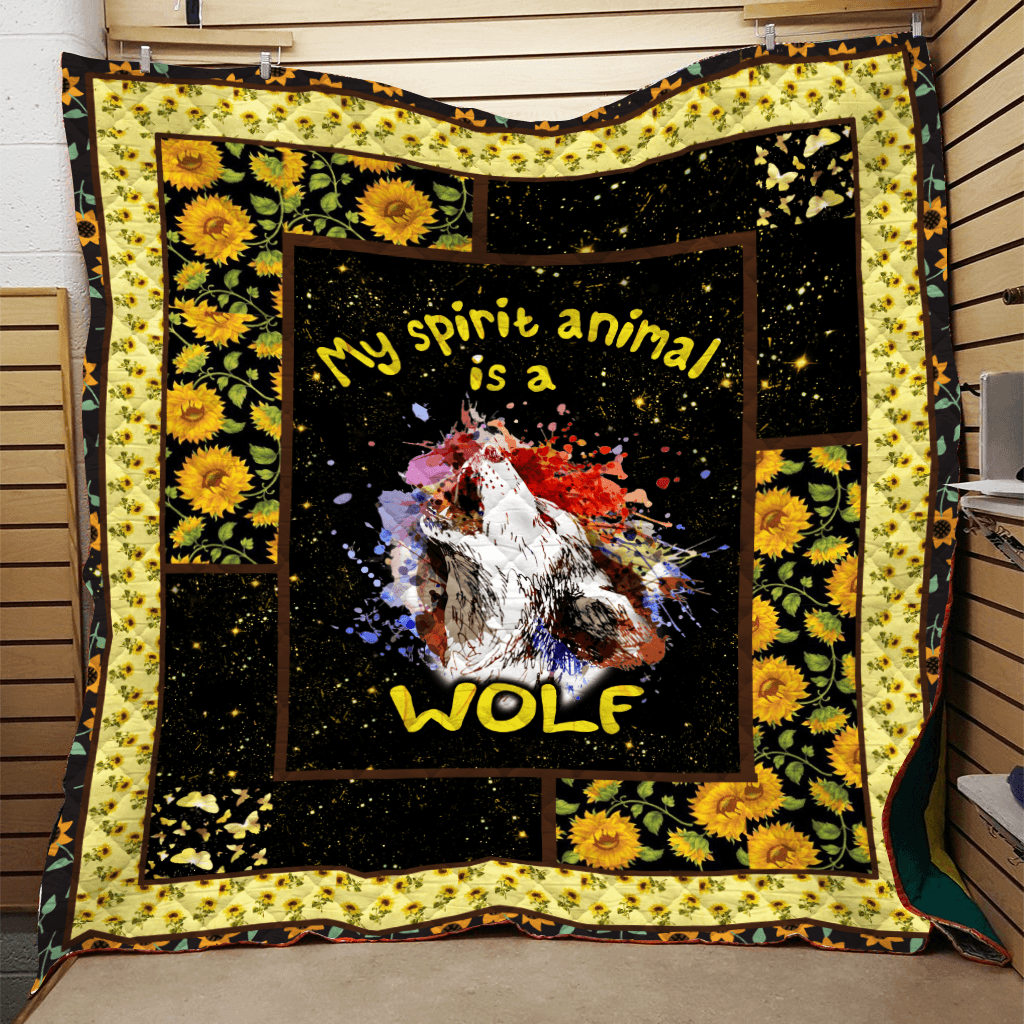 Wolf My Spirit Animal Is A Wolf Quilt Blanket