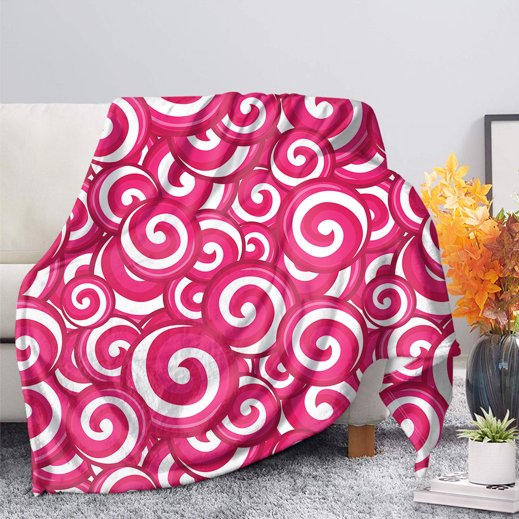 Pink Lollipop Candy Pattern Print Blanket