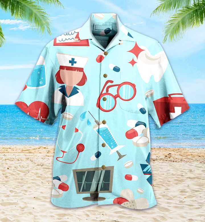 Nurse Doctor Medical Blue Hawaii Shirt Ha14584