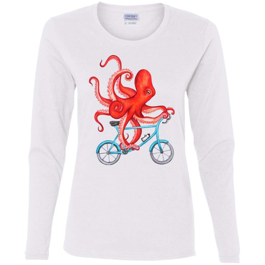 AGR Cycling octopus Ladies’ Cotton LS T-Shirt