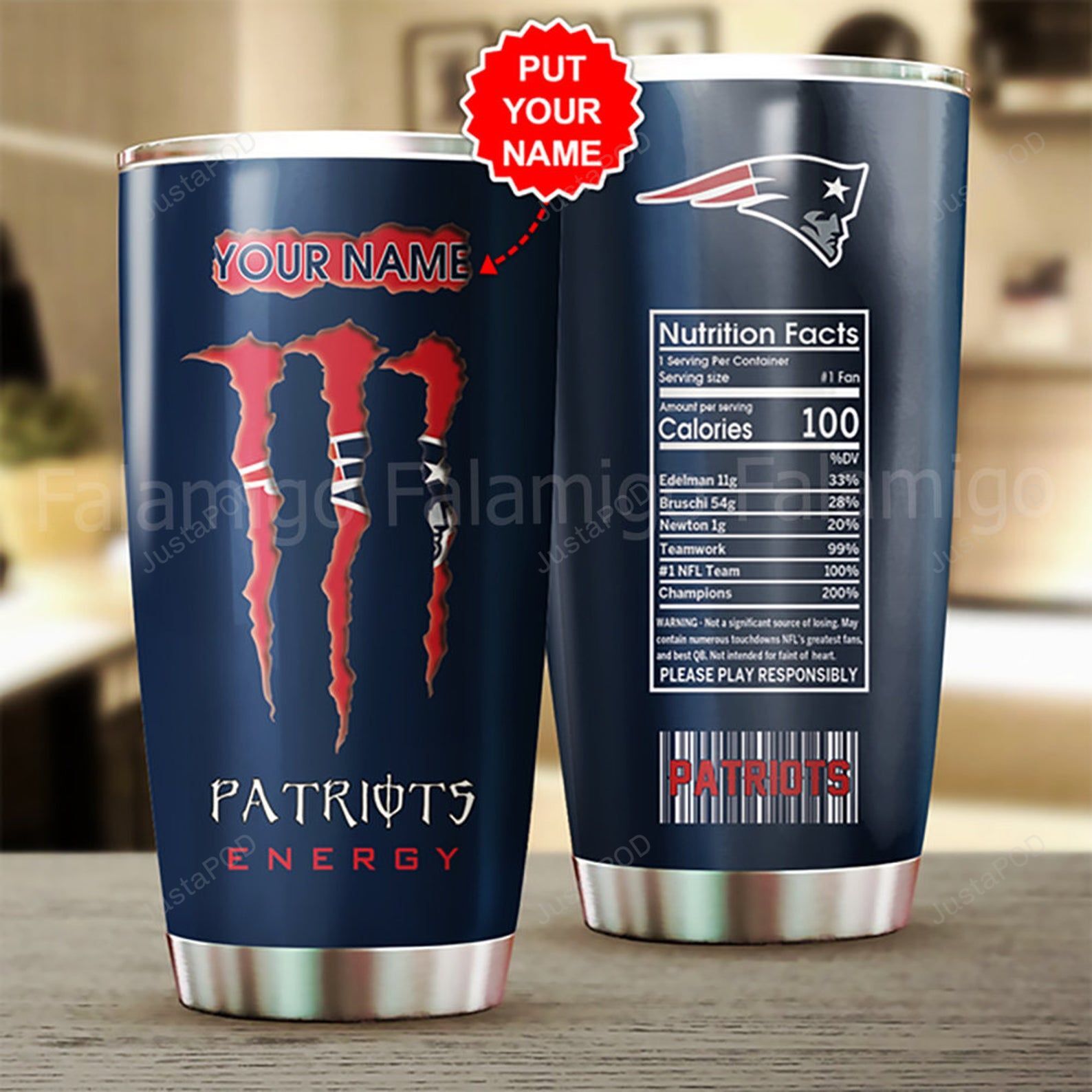 Personalized New England Patriots Stainless Steel Tumbler – Tumbler 20oz